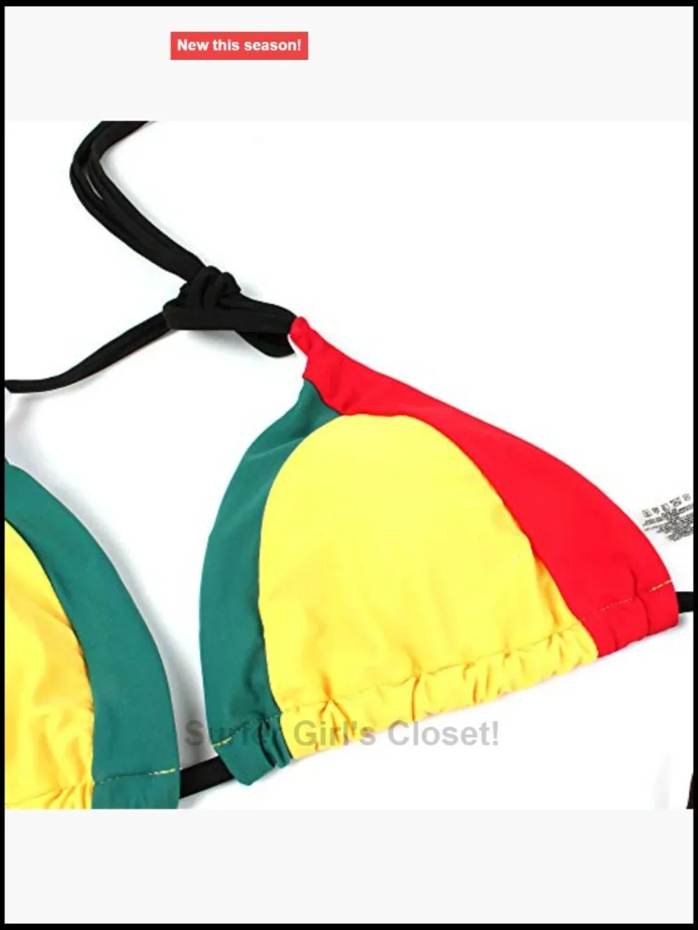 Off Shoulder Halter Bikini Set with Removable Pads - 82% Nylon 18% Spandex